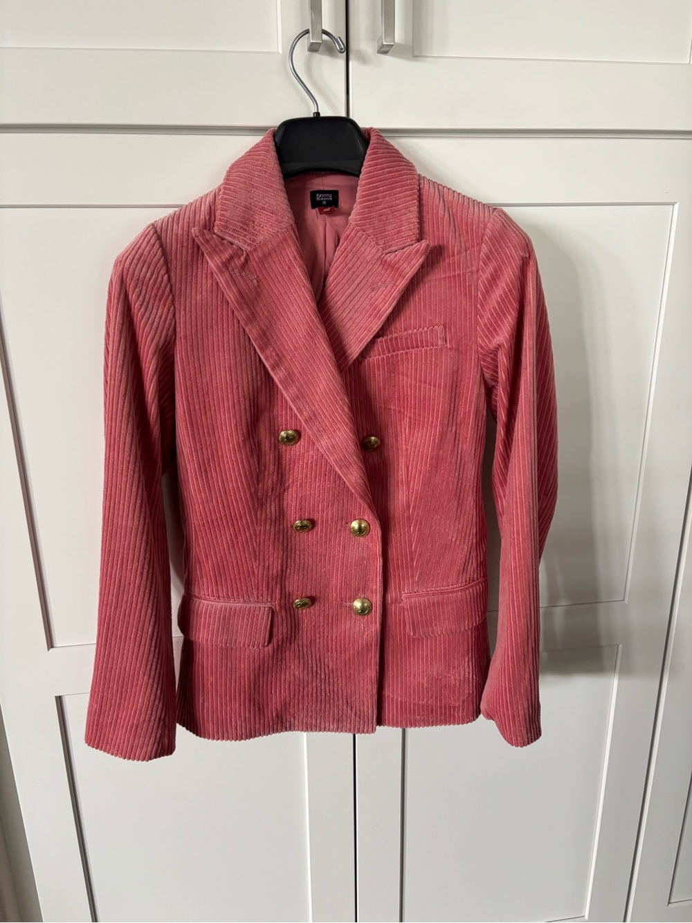 Rowing Blazers for Target Double-Breasted Corduroy Blazer in Rose Pink